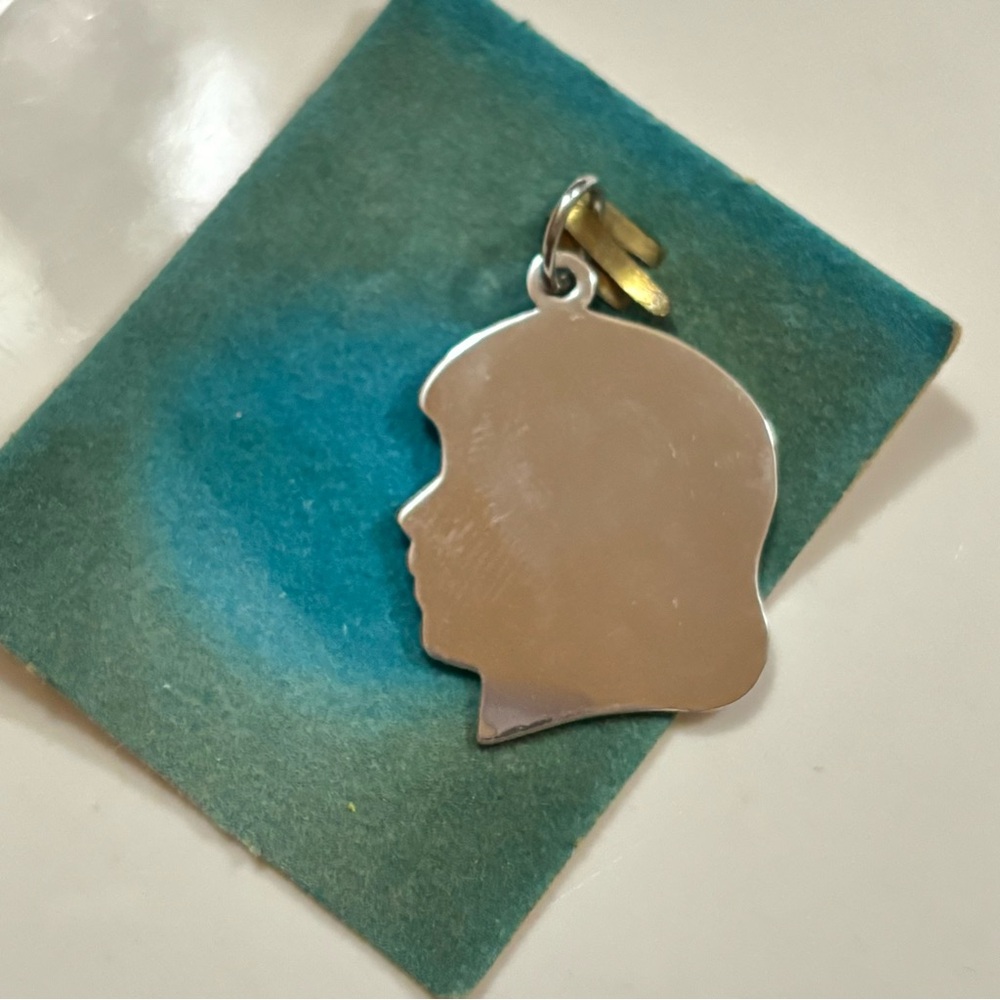 Crea Sterling Silver Girl Profile Charm/Pendant